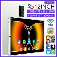 Nouvelle tablette PC 2025 en promotion, 16 Go de RAM, 1 To de ROM, double SIM, 12 pouces, Wi-Fi, GPS, batterie, appels 4G/5G