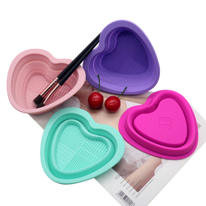 Bol de nettoyage en silicone pour pinceaux de maquillage, outil de beauté pour le visage, tapis de lavage pour pinceaux cosmétiques, éponges et houppettes, usage domestique - Product Image 1
