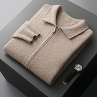 Cardigan en laine tricotée pour homme, manches longues, mode décontractée automne-hiver, logo personnalisé disponible, support OEM/ODM.
