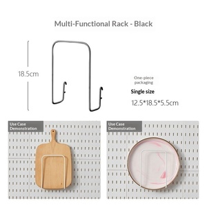Étagère murale perforée sans perçage pour rangement domestique, cuisine, salle de bain, dortoir - Product Image 6