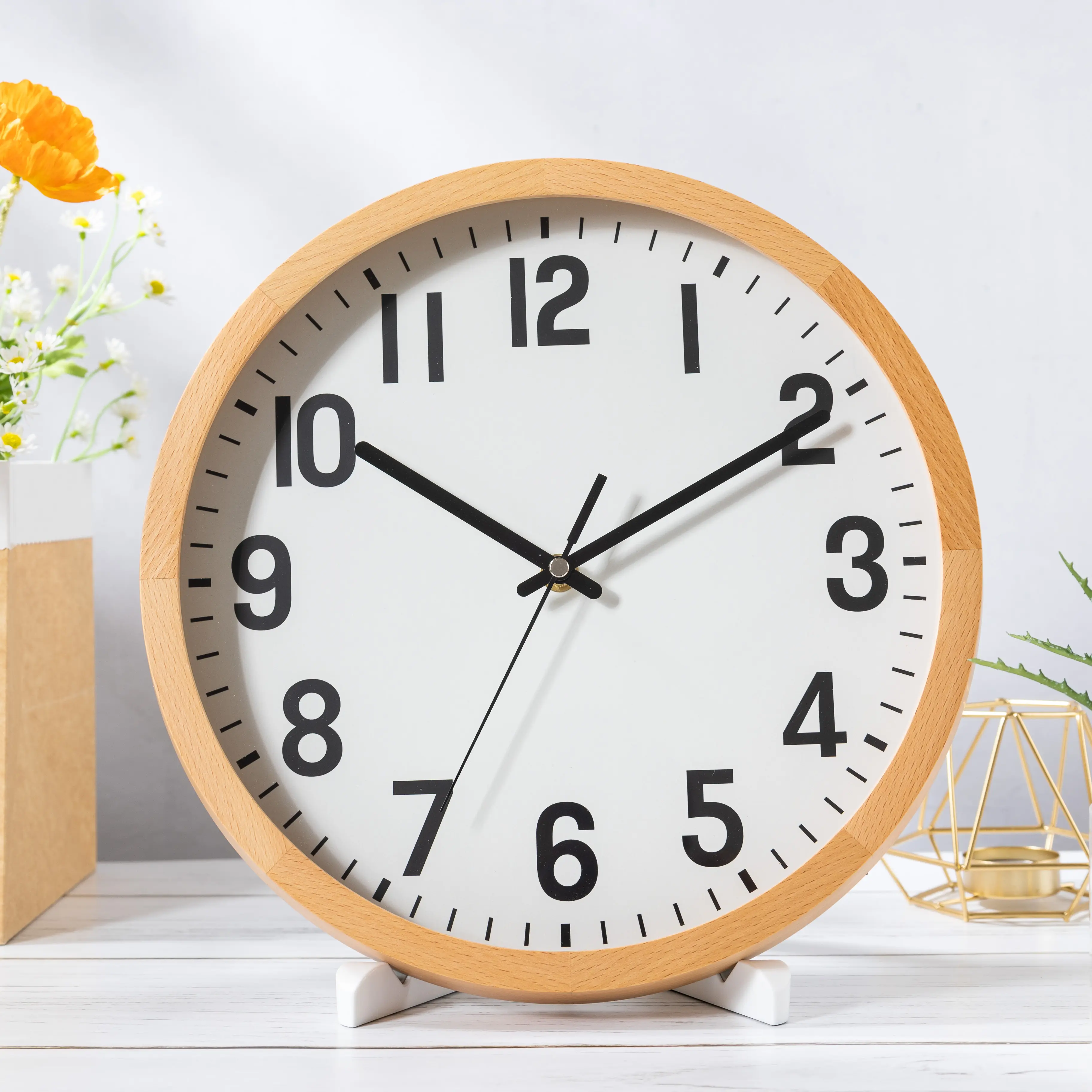 Ready to sell new design modern home wall decoration nordic silent wooden wall clock