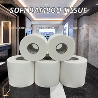 Papier toilette en pulpe de bambou pour hôtel, 4 plis, épaissi, doux, jetable, écologique, rouleau standard, emballage domestique, modèle chinois
