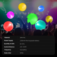 Ballons de plage LED gonflables programmables DMX512 télécommandés, étanches IP68, pour fêtes, en plastique, flottants, rechargeables