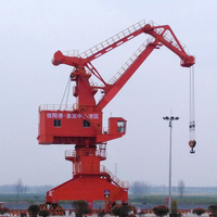 Grúa pórtico articulada de cuatro puntas con pedestal y riel, capacidad de 10-80 toneladas, altura de elevación de 30-45 m, para puerto