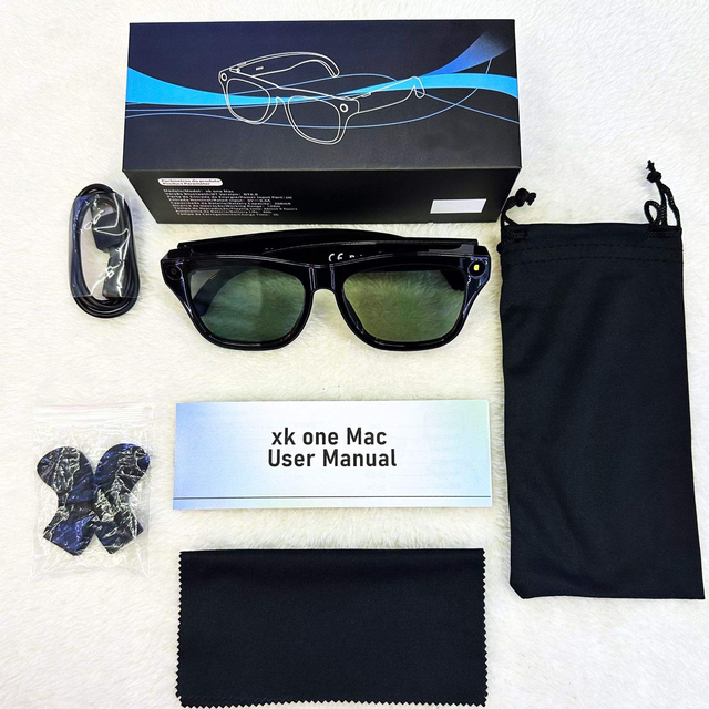 XK One Mac Smart Glasses 8 Million Pixel Photo Anti-Shake 1200P Video Recording Electrochromic Sunglasses Touch-button Control