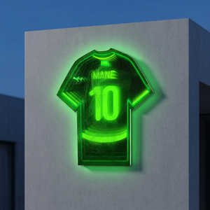LED Neon Jersey Sign Mane 10 Green Backlit <b>Wall</b> <b>Mount</b> Decorative <b>Light</b> Home Display Static One Color <b>Plug</b> Powered - Product Image 1