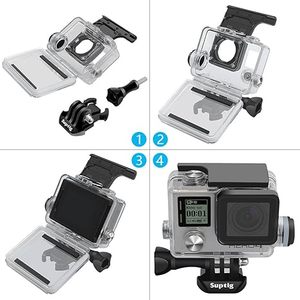 Suptig <span class=keywords><strong>Boîtier</strong></span> de protection pour la plongée sous-marine <span class=keywords><strong>Boîtier</strong></span> <span class=keywords><strong>étanche</strong></span> pour <span class=keywords><strong>GoPro</strong></span> <span class=keywords><strong>Hero</strong></span> <span class=keywords><strong>4</strong></span> / 3 + Caméra d'action sous-marine - Product Image 2