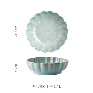 Chinese Household Food Salad Soup Bowl Poached Ceramic Large for Restaurant - Product Image 6