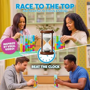 EPT Color Stack Challenge, jeu de puzzle familial rapide et stimulant |   Jeu de société amusant pour stimuler la logique et l'esprit |   Comprend 50 cartes de défi - Product Image 1