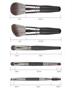 5. فرشاة مكياج سوداء احترافية بتصميم شعار خاص ، فرشاة مكياج مخصصة مزدوجة صغيرة للسفر - Product Image 6