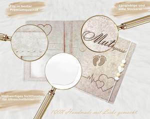 Organisateur de carnet de grossesse en feutre beige fait main, vente en gros, avec compartiment pour échographie, pour femmes enceintes - Product Image 2
