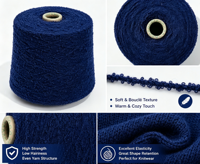 Stock Ready Eco-Friendly Dyed Comfortable Texture Recycled Polyester/Nylon 1/5.8Nm Loop Yarn for Handmade Scarf Hat Knitting