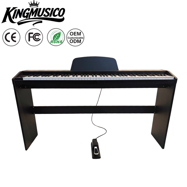 88 Keys Digital Piano with Taiwan Chip | 128 Polyphony | USB MIDI Keyboard with Headphone & Pedal Interface