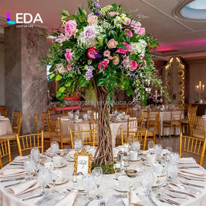 LEDA Suministros para Bodas, Centro de Mesa Desmontable con Arreglo Floral, Soporte de Tronco de Árbol, Bola de Flores para Eventos - Product Image 3