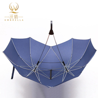 Parapluie de golf double auvent de haute qualité pour couples, motif droit moderne, grande surface extérieure, logo personnalisé, vente en gros
