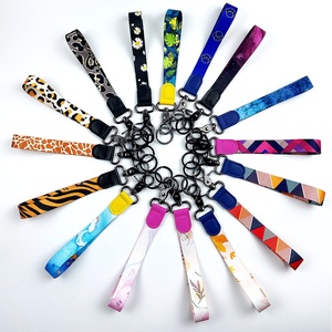 Metal <strong>key</strong> <strong>ring</strong> Wrist Wristlet Hand Car <strong>Key</strong> Holder Print ID Strap short Lanyard LOGO Car pu leather keychain <strong>for</strong> <strong>Women</strong> - Product Image 2