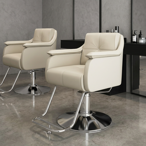 Modern <b>Barber</b> <b>Chair</b> Hydraulic Salon Styling <b>Chair</b> PU Leather 360 Degree Swivel Seat Black Gold Base for <b>Barber</b> Shop - Product Image 6