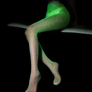 Fluorescent pantyhose sex mesh socks underwear sexy hollow crotch open no open small, medium, large mesh socks fishnet sock