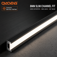 Lampu Strip LED COB 24V 8mm Bersertifikasi CE RoHS 640LED 16W 6500K Putih Dingin Ra80 1800lm Tanpa Titik Linear Tape Pencahayaan Komersial