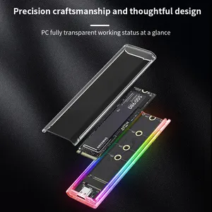 Tishric M2 Ssd Case Nvme Sata Ssd Behuizing Dual Protocol Usb Type C M.2 Ssd Rgb Case Externe Behuizing Harde Schijf Doos