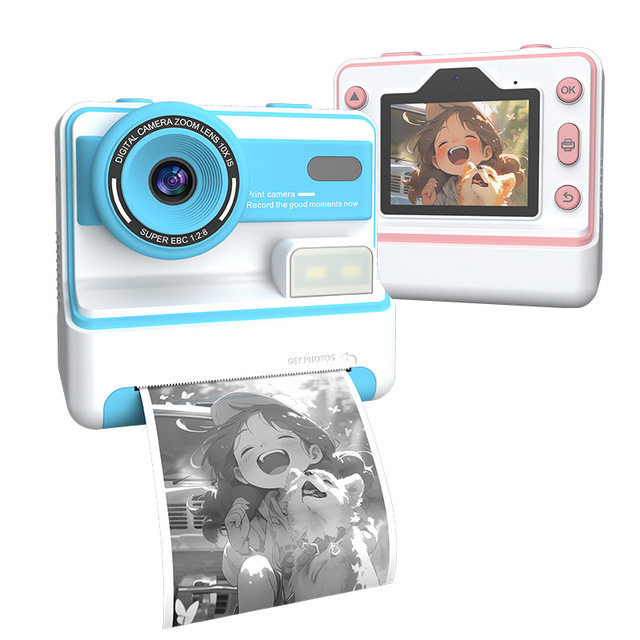 Instant Print Camera for Children Built-in Black&White Printer 2.4" Display 36MP High Definition  1800mAh Battery