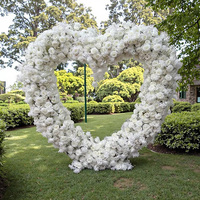 Promotion Exclusive : Arche de Mariage Murale en Fleurs Roses Cœur Rouges et Blanches, Décoration Économique d'Usine pour Mariages, Maison et Jardin