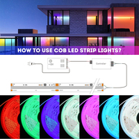 Bande lumineuse LED numérique RGBIC Dreamcolor COB, adressable et programmable, 12/24V, 630 LED, pour mur et plafond