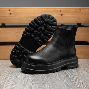XINZI pioggia all'ingrosso peso leggero stivali in pelle nera altezza aumento spessa suola <span class=keywords><strong>donna</strong></span> uomini classici stivali in pelle Chelsea - Product Image 4