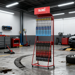 Estante de exhibición de limpiaparabrisas rojo de metal de pie libre personalizado, soporte de exhibición de limpiaparabrisas - Product Image 3