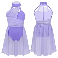 Costume de Ballet sans manches en mousseline de soie pour enfant, robe de danse contemporain, nordique et moderne, avec cage, dos nu,