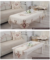 Housse de canapé rectangulaire moderne en polyester tricoté, style européen, broderie florale, plusieurs tailles, 120 pouces (6 pieds), pour hôtels