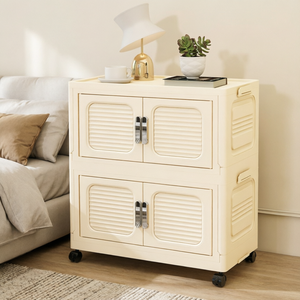 2-lagige klappbare Aufbewahrung boxen & Behälter Schlafzimmer Nachttisch Zusammen klappbarer Wohnzimmer-Aufbewahrung schrank Nachttisch Großhandel - Product Image 1