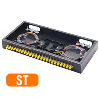 24 Port SC FC LC ST kotak Terminal serat optik Full Set Splice Box dengan Pigtail dan Flange untuk jaringan FTTH