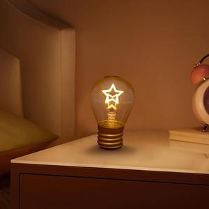 Toptan Şarj Edilebilir LED Edison Ampuller, Noel Tatili Perakende Bar Cafe Dekoru için Neon Filament Karikatür Çan Dekor Işıkları - Product Image 6