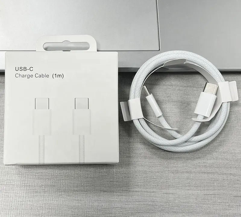1m 2m Eco-Friendly braided cable PD 60W USB C TO TYPE C Fast Charging Cable for phone Type-c data Cables