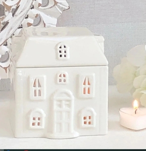 Vente en gros de brûleur à mazout en céramique pour décoration de maison en forme de <span class=keywords><strong>village</strong></span> chauffe-cire pour la maison, la fête et le mariage - Product Image 3