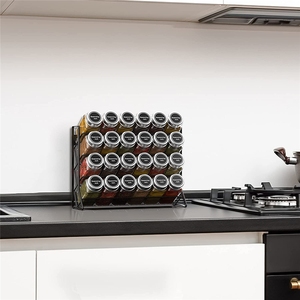 Estante Magnético de Tres Niveles para Especias, Ahorro de Espacio, Negro y Blanco, Estante Magnético para Refrigerador, Organizador de Almacenamiento para Refrigerador - Product Image 4
