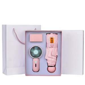 Gadgets 2022 Nouvelle idée Impression de logo personnalisé MINI VENTILATEUR et parapluie Ensemble de cadeaux d'affaires de luxe pour hommes et femmes - Product Image 6