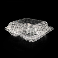 Boîte à charnières BOPS anti-buée haute transparence sans BPA, pliable, jetable, pour aliments, à 1 et 3 compartiments, personnalisable