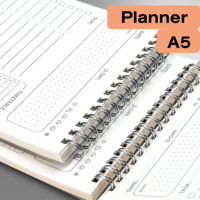 Agenda Diaria Espiral A5 con Lista de Tareas Diarias y Lista de Verificación de Tareas, Organizador de Regalo para el Trabajo y Organización de Notas, Cubierta de PP