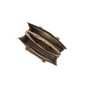 Sac cabas pour femme en cuir véritable, design minimaliste, motif alligator, deux poignées, couleur marron, usage quotidien, toutes saisons - Product Image 3