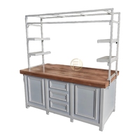 Buffet moderne de luxe en bois massif, table console design en bois, meuble multifonctionnel pour cuisine et restaurant