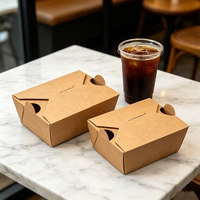 Boîtes alimentaires en papier kraft, recyclables et jetables, avec logo personnalisé imprimé, pour frites, sushis et plats à emporter