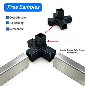 Connecteurs d'angle carrés en plastique 4 voies 20x20 25x25 blancs pour tubes en acier inoxydable - Product Image 1