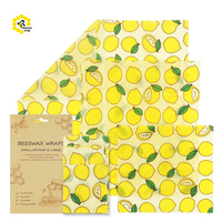 Patrón de logotipo personalizado cera de abejas/paño de envoltura vegana reutilizable Certificado de grado alimenticio hecho algodón cocina Camping Almacenamiento y contenedor