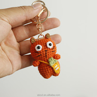 Poupée chat en crochet faite à la main, adorable jouet chaton en fil tricoté, peluche animale, décoration de bureau, cadeau de Saint-Valentin, vente en gros