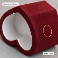 Boîte cadeau rigide personnalisée pour la Saint-Valentin, avec couvercle et base en velours en forme de cœur et fenêtre transparente, vente en gros directe d'usine
