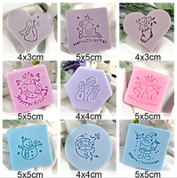Tampon à Savon Acrylique Transparent Motif Clochette Bonhomme de Neige de Noël Early Riser DIY, Tampon Artisanal avec Logo Personnalisé pour Fabrication de Savon et Poignée Incluse