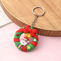 Vente en gros de porte-clés en PVC souple mignon pour enfants, petit arbre de Noël, porte-clés wapiti, pendentif, accessoires, cadeau de Noël d'été