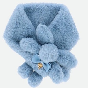 Sciarpa in maglia calda invernale di lusso personalizzata graziosa pelliccia di coniglio in peluche per scialle per bambini - Product Image 2